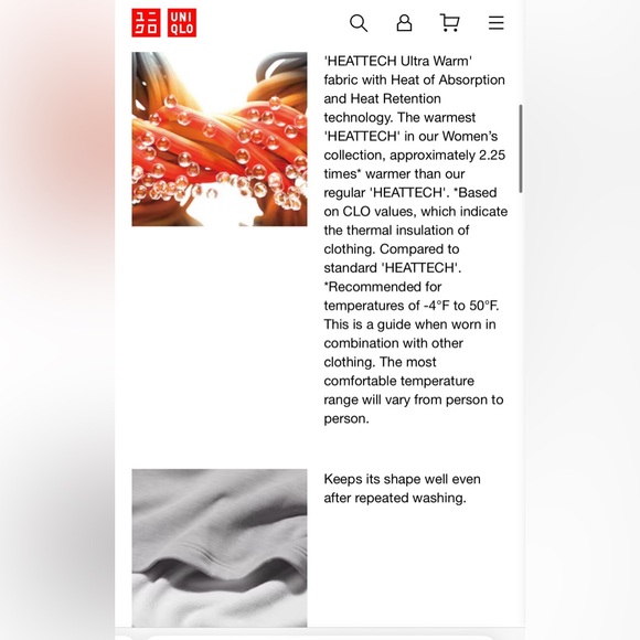 NWT Uniqlo Women's small ultra warm off white  Long Sleeve Top - Picture 2 of 5